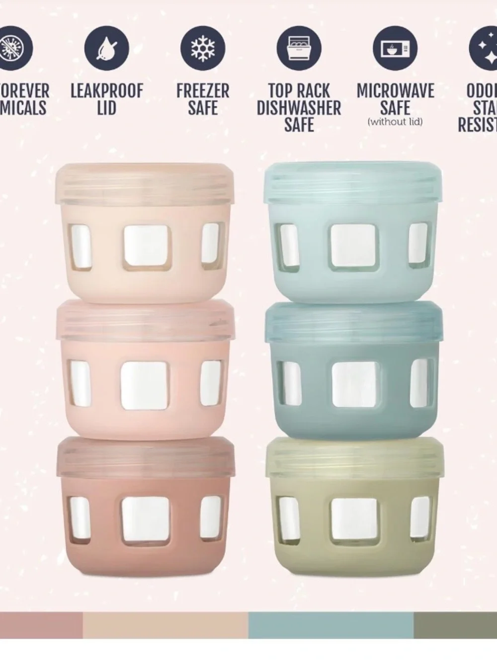 Ello 12pc (Set of 6) Glass Condiment Food Storage Containers Gradient